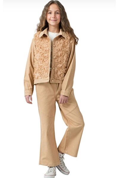 BEGONYA BEBECE KIDS Girls' Gul Patterned Top and Bottom Set for the Holidays