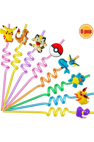 Choice مجموعة مينيسو من 8 قطع من شفاطات عيد ميلاد بوكيمون، تصميم رقم 1، قابلة...