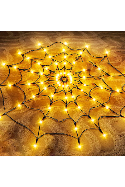 choice2 سلسلة إضاءة LED برتقالية بطول 1.2 متر، بتصميم شبكة عنكبوت وأشباح، مثا...