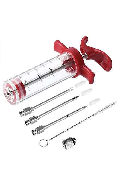 Choice1 Red-1Set Barbecue Turkey Seasoning Syringe, Meat Marinade Syringe, Ki...