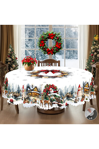 Choice 152X220Cm S506 1 Piece of Merry Christmas Themed Printed Tablecloth, R...