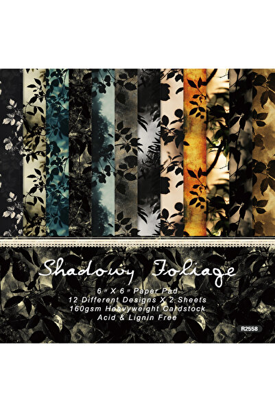 Choice Shadowy Foliage 24 Sheets 6"X6" Shadowy Foliage Paper Pad Pattern Pape...