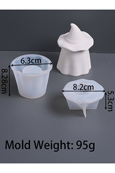 Choice قالب سيليكون لصنع جرة شموع على شكل شبح ساحر، مع غطاء، صندوق تخزين من ا...