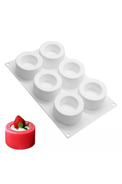 Choice A 6-Hole Cylindrical Mousse Cake Silicone Mold DIY French Hollow Cup P...