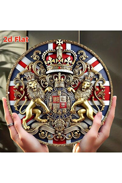 Choice Round 20X20CM 2D flat" British Crown Badge Metal Sticker "Royal Symbol...