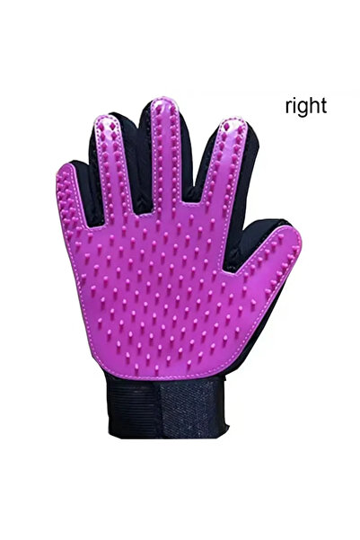 Choice11 C790-Purple right Pet Hair Remover Gloves Cat Dog Massage Bathing Cl...