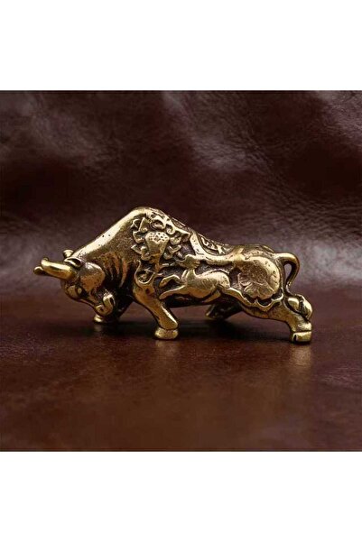 Choice NN001 Lucky Brass Bull Statue Miniature Ornament for Home and Office D...