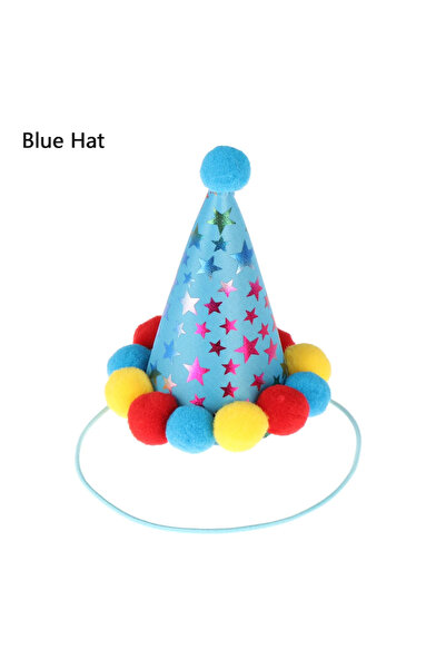 Choice طقم قبعة ووشاح أزرق قابل للتعديل لعيد ميلاد الحيوانات الأليفة، مستلزما...