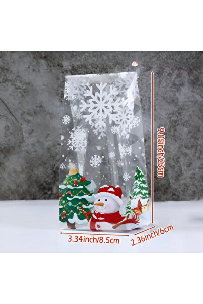 Choice 50pcs Winter Snowman Gift Bags,Snowflake Cookie Baking Packaging Bags,...