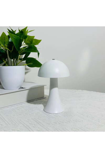 Choice1 white New Retro Mushroom LED Table Lamp - Rechargeable Touch Sensor D...