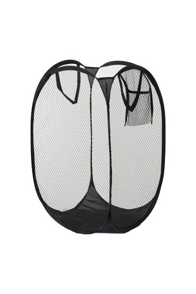 Choice Black Folding Dirty Laundry Sorting Basket Washing Frame Bathroom Clot...