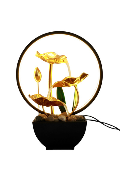 Choice نافورة مياه متدفقة، ديكور نافورة طاولة، إضاءة LED دائرية متداولة، مثال...