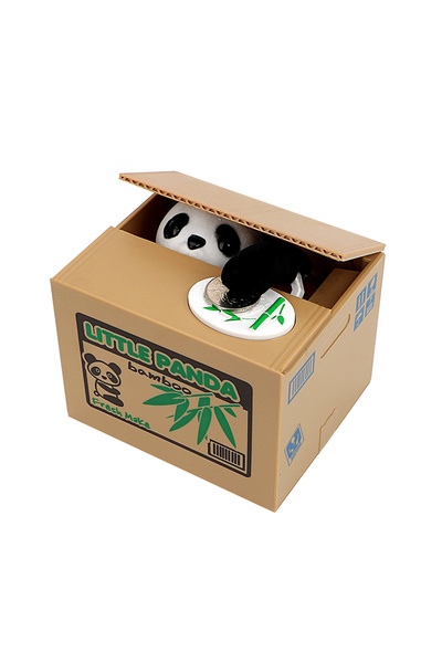 Choice1 Panda Piggy Banks Cute Automated Panda Cat Steal Coin Bank Plastic El...