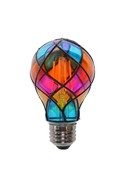 Choice Colorful Stained Glass Light Bulb 4W 120V LED Light Bulb Painted Glass...