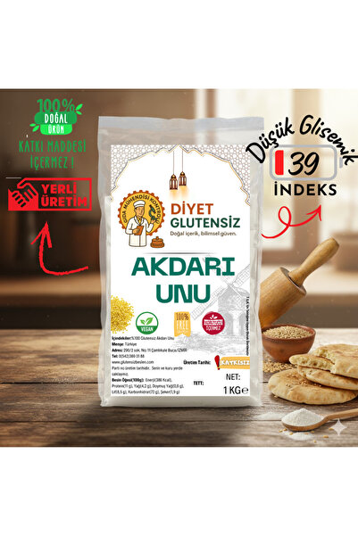 Diyet Glutensiz Glutensiz Akdarı (Millet) Unu 1 kg – Ekmek, Kek, Krep ve Hamu...