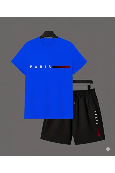 YK WEAR تي شيرت قصير بطبعة باريس رفيعة للنساء / الرجال