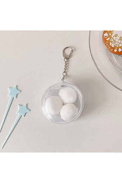 Choice1 حامل دبوس شارة شفاف عشوائي على شكل كرة شعر للأطفال والفتيات، حلقة مفا...