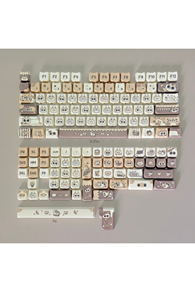 Choice Siamese Cat-bagged Coffee Siamese Cat Keycaps Cat Ears Shape MAO Profi...