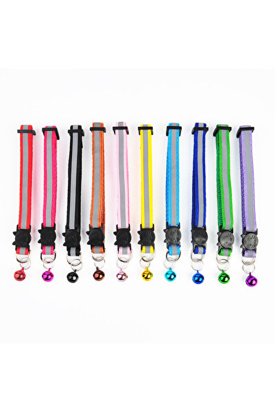 Choice15 Random Color10pcs Adjustable Reflective Breakaway Cat Collar with Be...