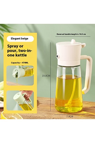 choice2 white New Spray Pour Two-in-one Oil Pot, Oil Spray Pour Integrated Du...