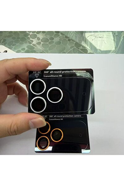 Choice5 iPhone 17 Pro Max Silver Carbon Fiber Full Camera Lens Protector Glas...