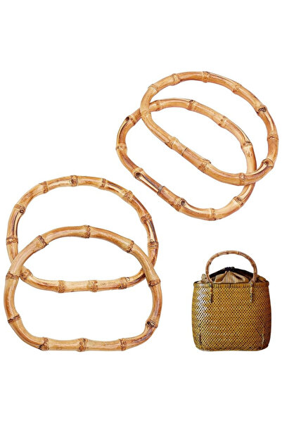 Choice 4 قطع من مقابض حقيبة بامبو الخشبية على شكل حرف D، بديلة لمقابض حقيبة ا...