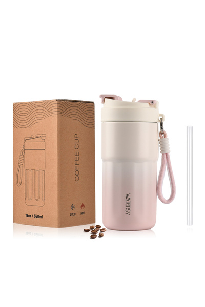 choice2 550ml Pink WATERSY 400ml/550ml Coffee Tumbler 316 Stainless Steel Ins...