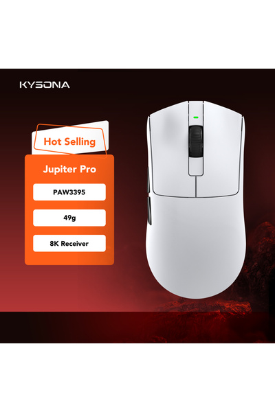 Choice Jupiter Pro White Kysona Jupiter Wireless Mouse PAW3395 Sensor 26000DP...