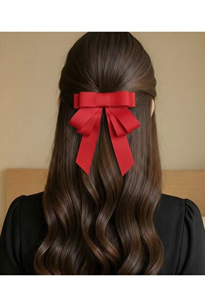 DİGGO Women's Bow Satin Grogen Ribbon Hair Clip