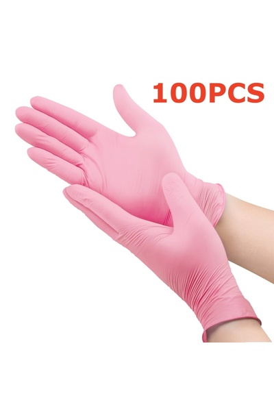 Choice1 S Pink 100PCS 3.5Mil Pink Nitrile Gloves Disposable Safety Work Glove...