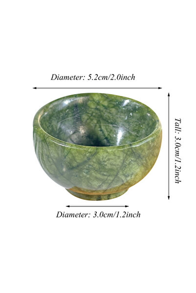 Choice 1pc Dark Green 1pc Natural Dark Green Crystal Jade Bowl Carving, Energ...