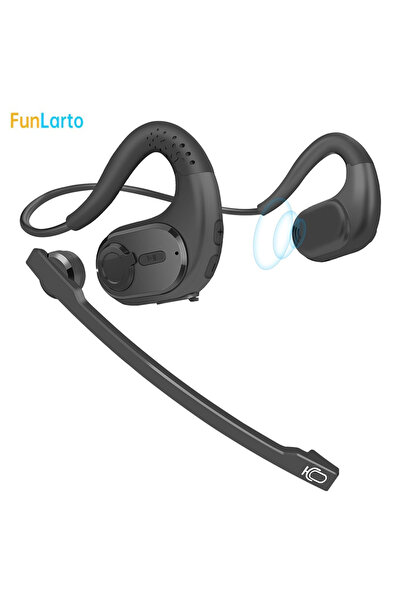 Choice سماعة رأس بلوتوث سوداء مفتوحة الأذن مع ميكروفون قابل للفصل، سماعات رأس...