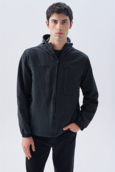 Mudo Plaid Hooded Raincoat
