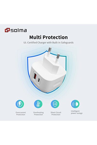 Choice1 WHITE EU Charger 2-Ports Charger, Multi USB Power Adapter for iPhone ...