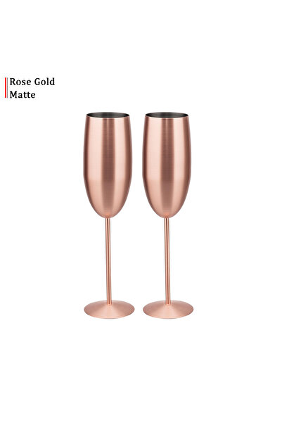 Choice1 1Pair Matte Copper Luxury Matte Champagne Glass Goblet 304 Stainless ...