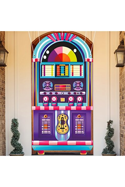 Choice purple Door Cover 50s Party Decoration Door Banner Backdrop Rk and Rol...