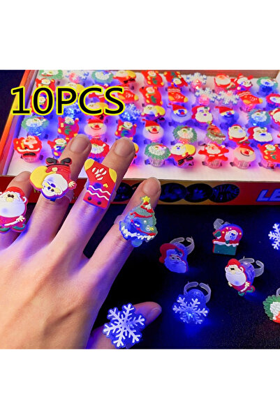 Choice1 Christmas ring 10pcs 10/20PCS Cute Halloween Glowing Rings Glow Brace...