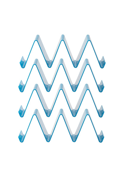 Choice3 رف رقائق البطاطس على شكل موجة، أزرق، 4 قطع، مناسب لرقائق البطاطس على ...