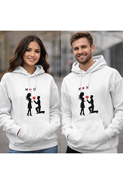 EFFRENATU Dear Lover Combination Hooded Sweatshirt – Unisex Couple Hoodie, Ro...