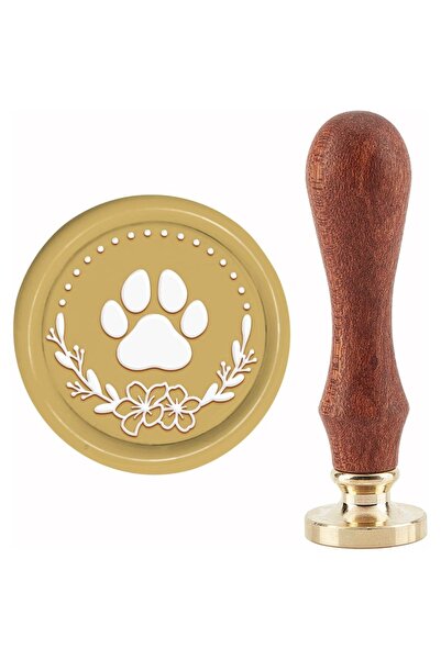 choice2 AECH06-00514 1Set Wreath Wax Seal Stamp Dog Paw Sealing Wax Stamps Fl...