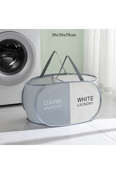 Choice 2 grids B Large Foldable Laundry Basket Fabric Sorting Hampers with Ha...