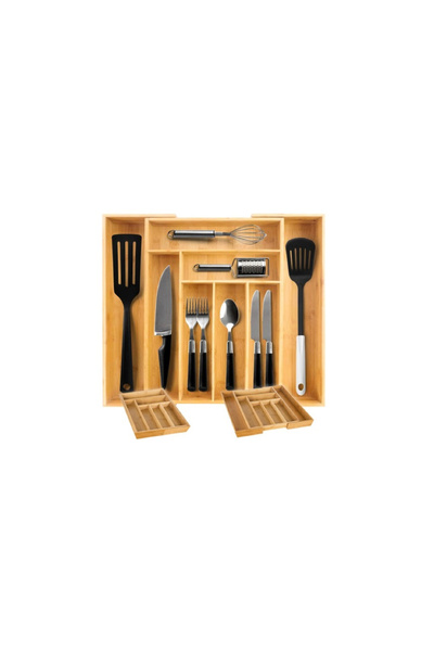 OEM Extendable cutlery holder, made of Bamboo, 8 compartments, 33.5 – 50 x 45...