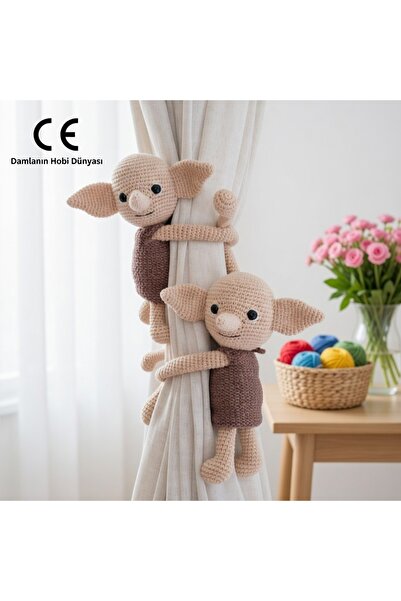 Damla Amigurumi Dobby 2li perde tutucu