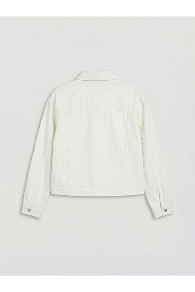 LC Waikiki GÜLİS GİYİM 'DEN Ecru Fis broderie perforată Jachetă de blugi pent...