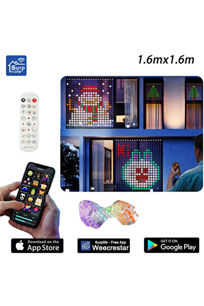 choice2 1.6mx16.m 256Lights Smart Curtain Lights RGB Fairy Lights with Blueto...