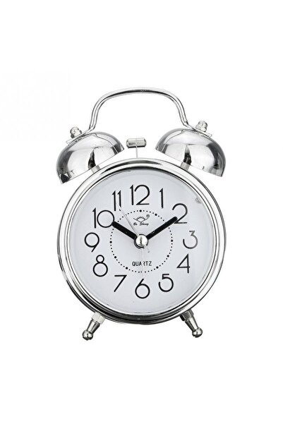 Choice Silver Alarm Clock Vintage Retro Silent Pointer Clocks Round Number Du...