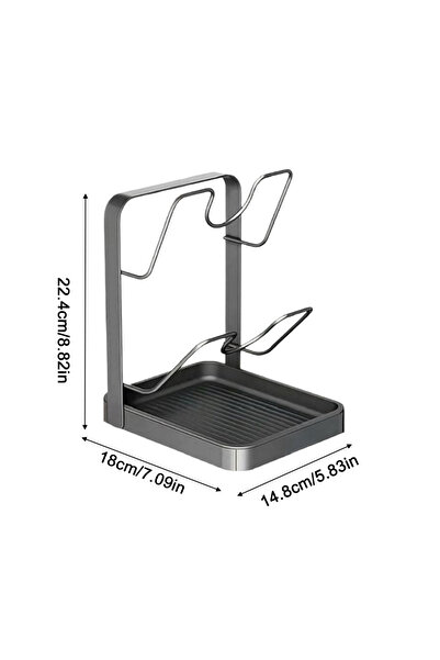 Choice3 Gray Double layer Pot Lid Holder with Drain Tray Removable Storage Ki...