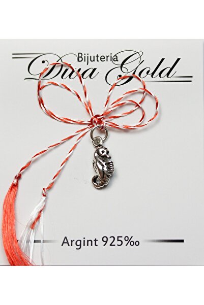 Diva Gold Silver Pendant Martisor Seahorse