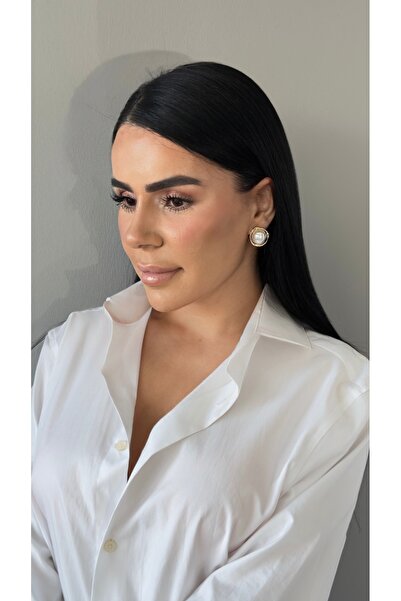 YOYYO Vintage Barok İnci Detaylı Altın Kaplama Küpe - Büyük Boy