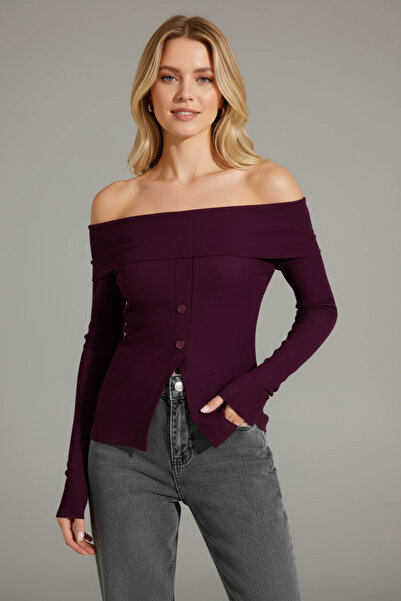 İntive Lingerie Women's Ribbed Long Sleeve Blouse